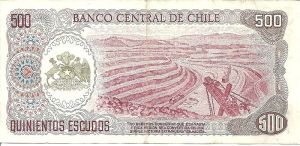 An old Chilean bank note depicting copper mining.